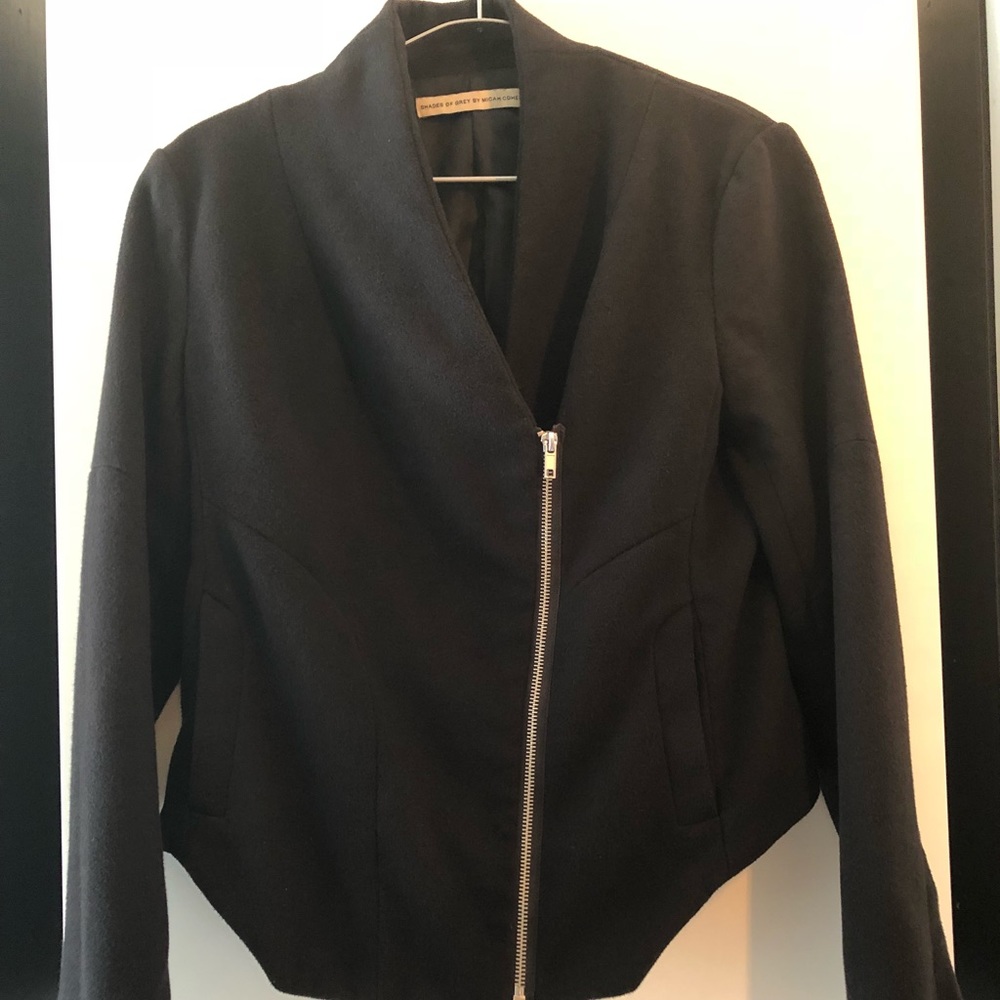 Wool tailored asymmetric zip jacket Micah Cohen